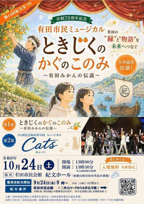 画像有田市民ミュージカル「ときじくのかぐのこのみ~ありだみかんの伝説~」