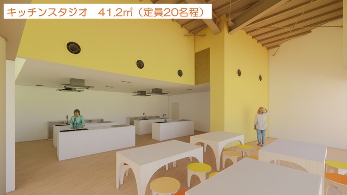 1階キッチンスタジオのイメージパース